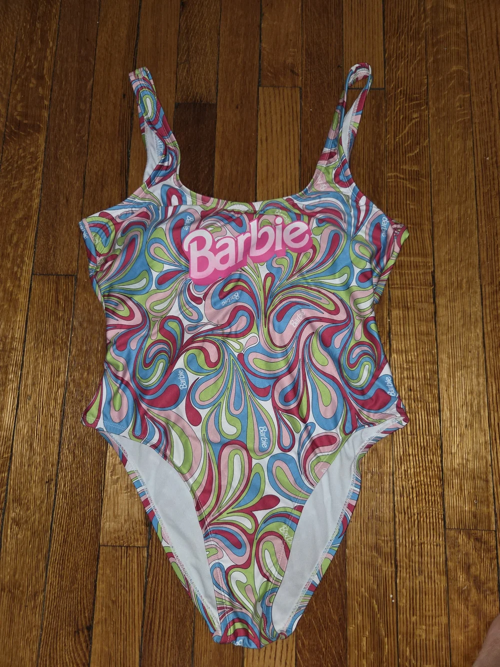 Barbie Pink Blue Green Swirl One-Piece Swimsuit
